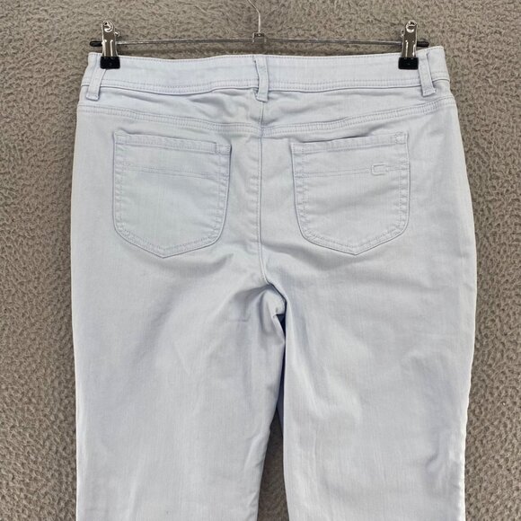 Chicos Jeans Womens 1 US 8 Light Blue Tapered Leg Stretch Denim Everyday Casual - Picture 4 of 12